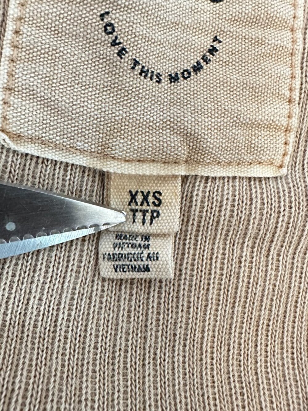 Aerie Ribbed Hoodie XXS Beige Oversized Henley Pullover Soft Neutral Lounge - Picture 7 of 7